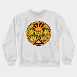 Yellow Sunrise Abstract Butterfly Crewneck Sweatshirt
